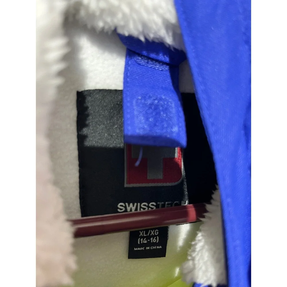 Swiss Tech Mens 4-in-1 Systems Jacket Neon Yellow Blue White Winter Coat NEW